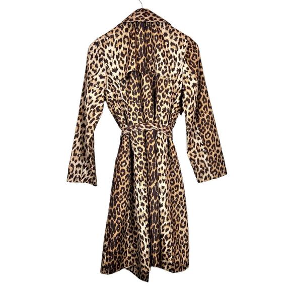 WESTPORT Short Trench Coat in Cat Print Browns and Cream Women's Size 6 - Picture 5 of 13